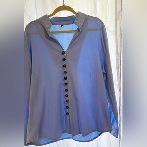 Men's Blue Button-Up Shirt
